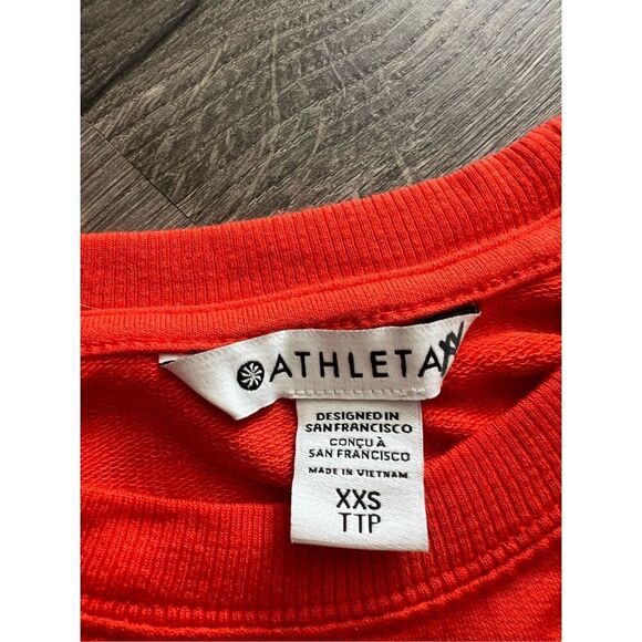 Athleta Vibrant Red Sweatshirt size XXS - Picture 2 of 6